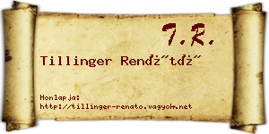 Tillinger Renátó névjegykártya